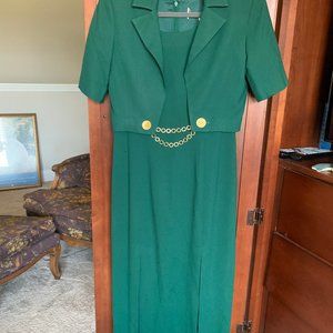 Vintage Green Dress with Matching Jacket